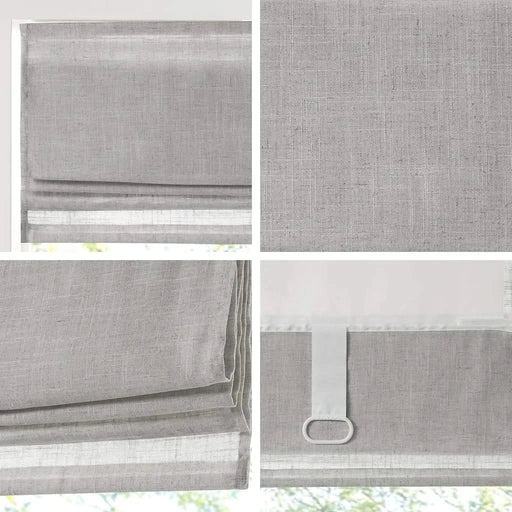 Linen Blend Light Filtering Cordless Roman Shade Grey 34x64' Default -DTYStore