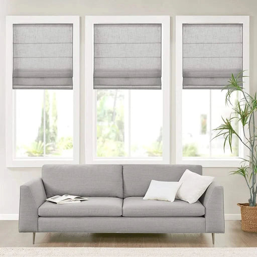 Linen Blend Light Filtering Cordless Roman Shade Grey 34x64' Default -DTYStore