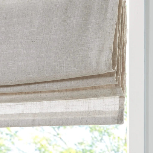 Linen Blend Light Filtering Cordless Roman Shade Natural 29x64' Default -DTYStore