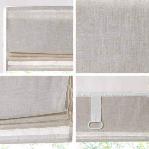 Linen Blend Light Filtering Cordless Roman Shade Natural 29x64' Default -DTYStore
