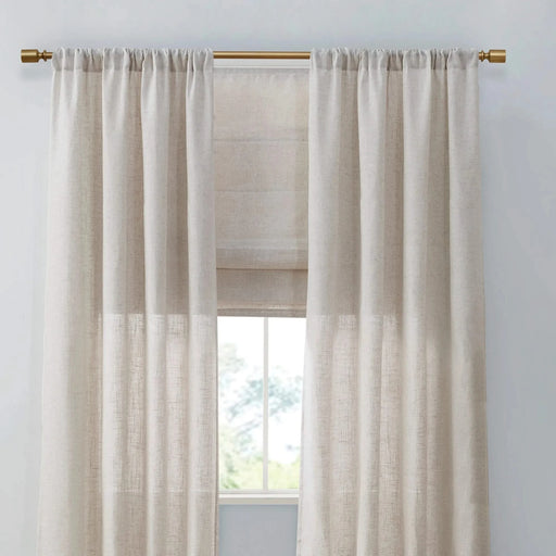 Linen Blend Light Filtering Cordless Roman Shade Natural 29x64' Default -DTYStore