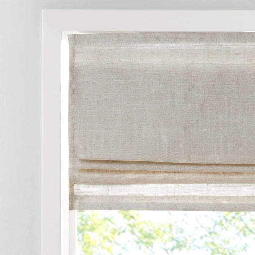 Linen Blend Light Filtering Cordless Roman Shade Natural 29x64' Default -DTYStore