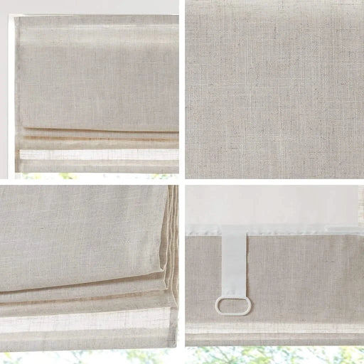 Linen Blend Light Filtering Cordless Roman Shade Natural 31x64' Default -DTYStore