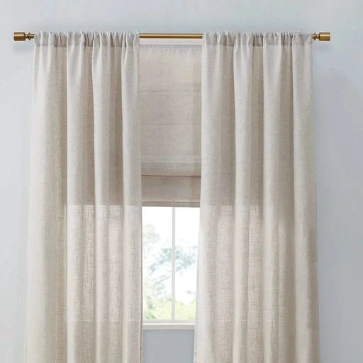 Linen Blend Light Filtering Cordless Roman Shade Natural 34x64' Default -DTYStore