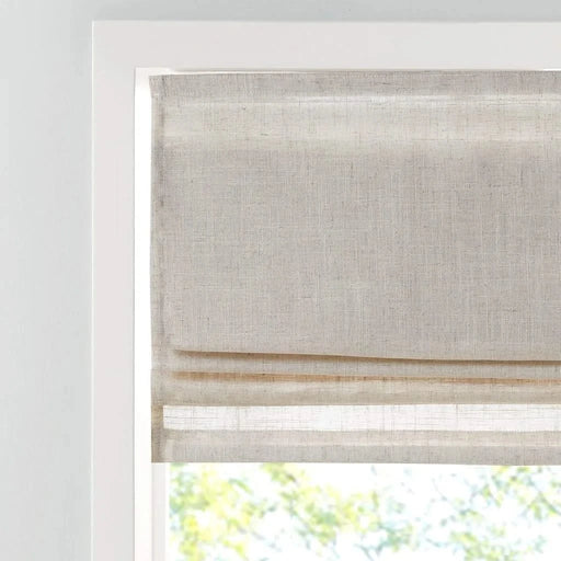 Linen Blend Light Filtering Cordless Roman Shade Natural 34x64' Default -DTYStore