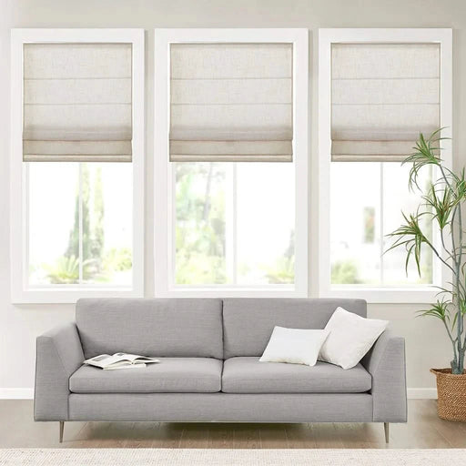 Linen Blend Light Filtering Cordless Roman Shade Natural 34x64' Default -DTYStore