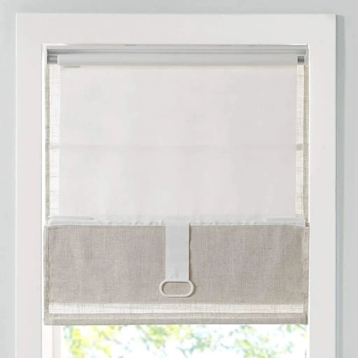 Linen Blend Light Filtering Cordless Roman Shade Natural 35x64' Default -DTYStore