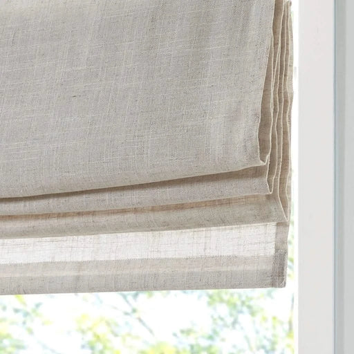 Linen Blend Light Filtering Cordless Roman Shade Natural 35x64' Default -DTYStore