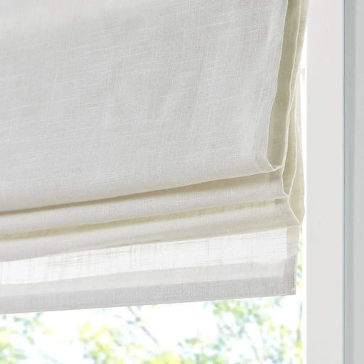 Linen Blend Light Filtering Cordless Roman Shade White 31x64' Default -DTYStore
