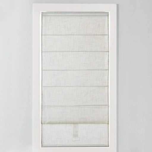 Linen Blend Light Filtering Cordless Roman Shade White 34x64' Default -DTYStore