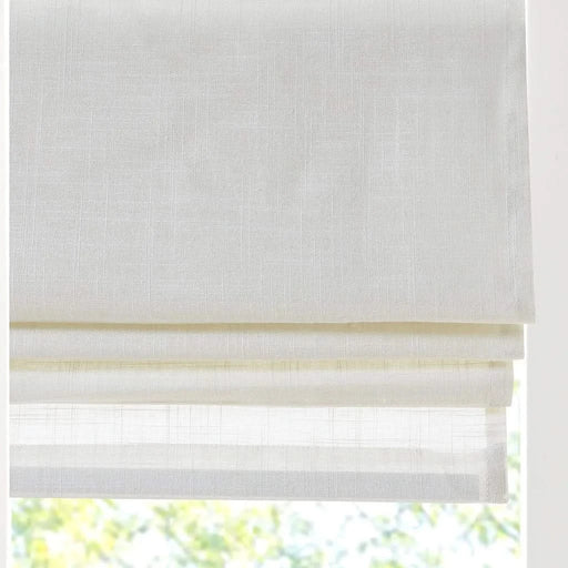 Linen Blend Light Filtering Cordless Roman Shade White 35x64' Default -DTYStore