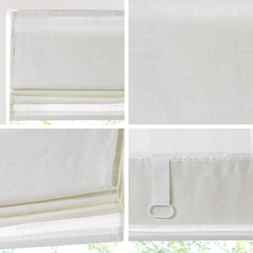 Linen Blend Light Filtering Cordless Roman Shade White 35x64' Default -DTYStore