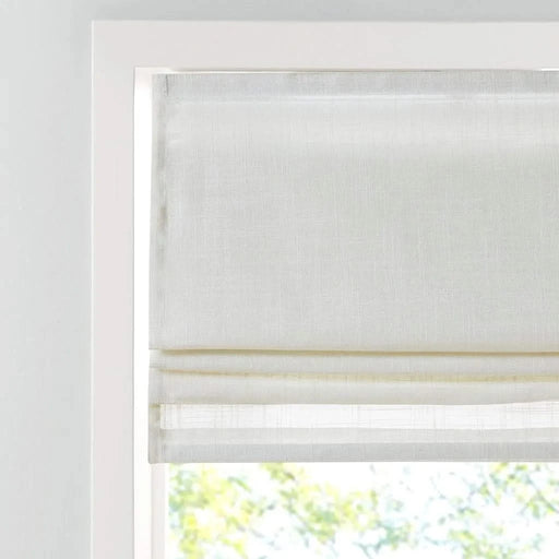 Linen Blend Light Filtering Cordless Roman Shade White 35x64' Default -DTYStore