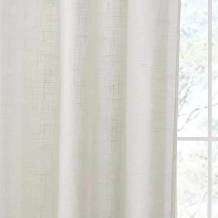 Linen Blend Light Filtering Curtain Panel Pair(2 Pcs Window Panels) Default -DTYStore