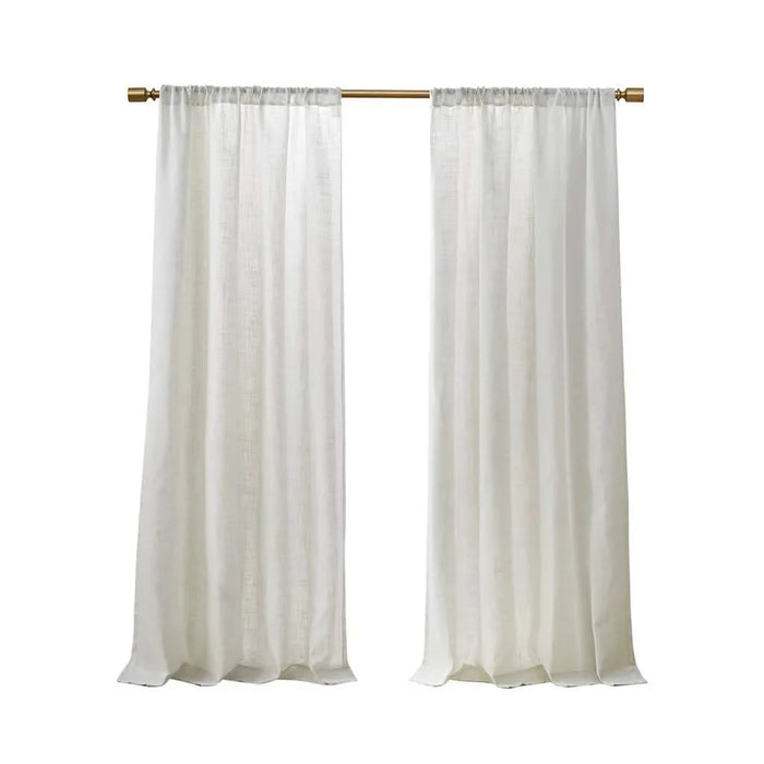 Linen Blend Light Filtering Curtain Panel Pair(2 Pcs Window Panels) Default -DTYStore