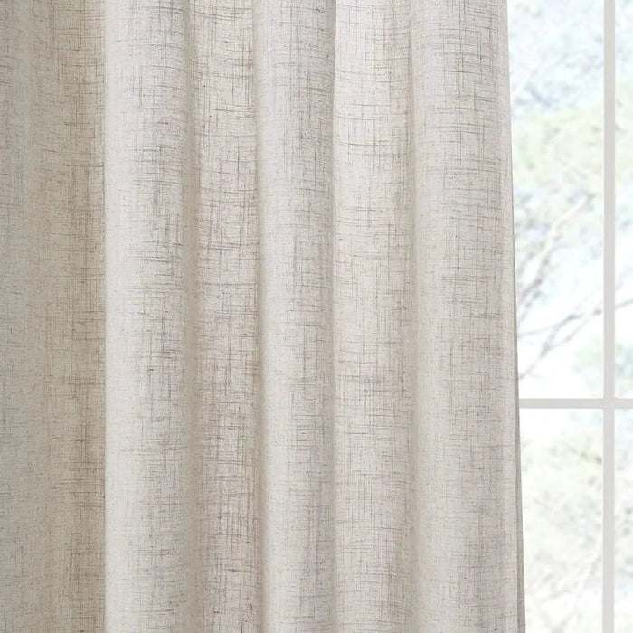 Linen Blend Light Filtering Curtain Panel Pair(2 Pcs Window Panels) Default -DTYStore