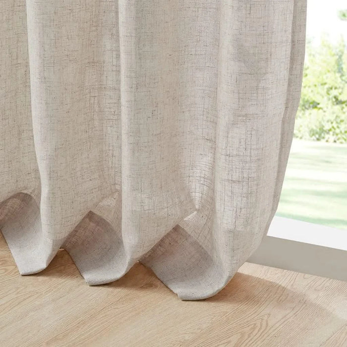 Linen Blend Light Filtering Curtain Panel Pair(2 Pcs Window Panels) Default -DTYStore