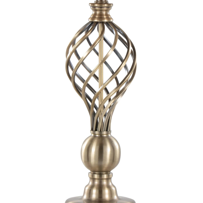 Linx Twist 29' Contemporary Metal Table Lamp in Antique Soft Brass and White Linen Shade from Grandview Gallery by LumiSource - Set of 2 Default -DTYStore