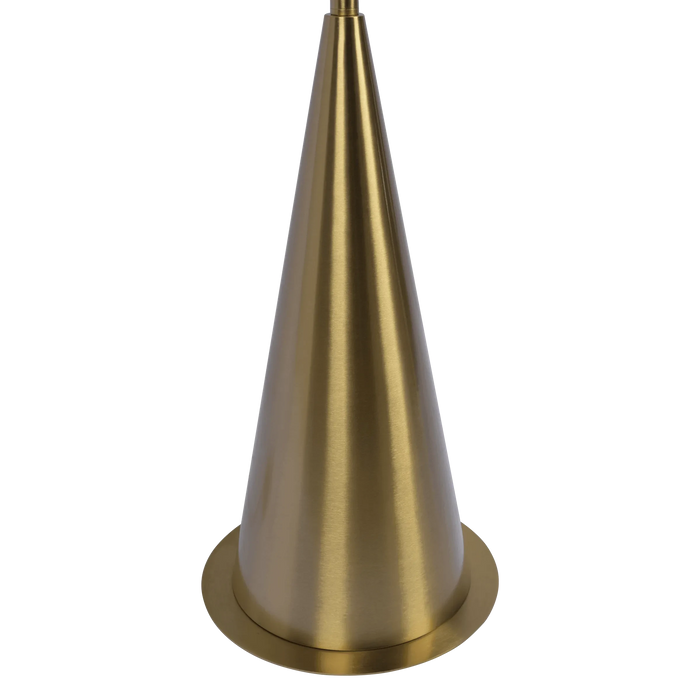 Lisbon Black Floor Lamp with On/Off Switch Coned Base Hanging White Fabric Shade Default -DTYStore