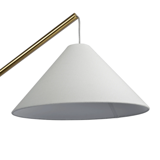 Lisbon Black Floor Lamp with On/Off Switch Coned Base Hanging White Fabric Shade Default -DTYStore