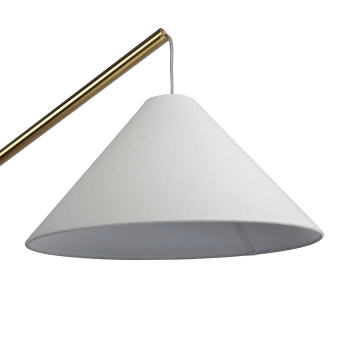 Lisbon Black Floor Lamp with On/Off Switch Coned Base Hanging White Fabric Shade Default -DTYStore