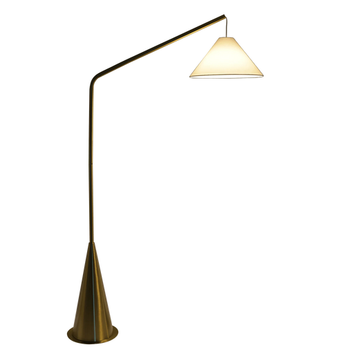 Lisbon Black Floor Lamp with On/Off Switch Coned Base Hanging White Fabric Shade Default -DTYStore