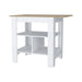 Lisbon Kitchen Island, 3-Tier Shelf and Large Workstation Default -DTYStore