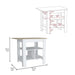 Lisbon Kitchen Island, 3-Tier Shelf and Large Workstation Default -DTYStore