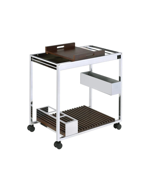 Lisses Chrome Finish Serving Cart Default -DTYStore