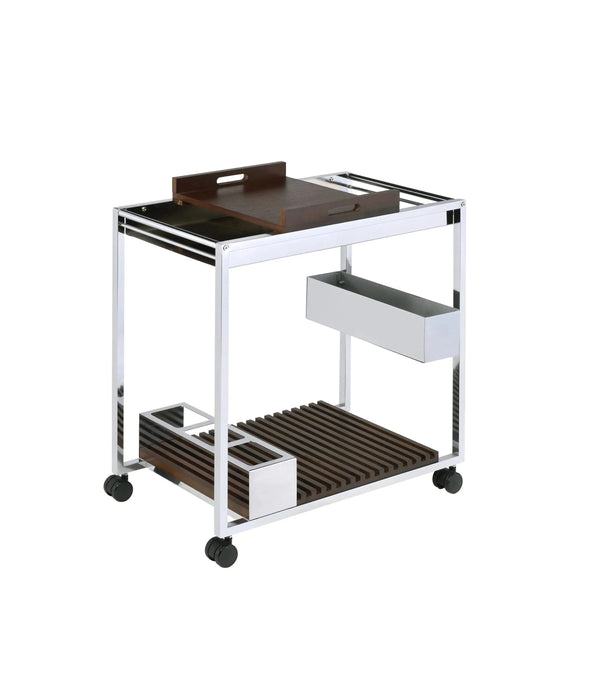Lisses Chrome Finish Serving Cart Default -DTYStore