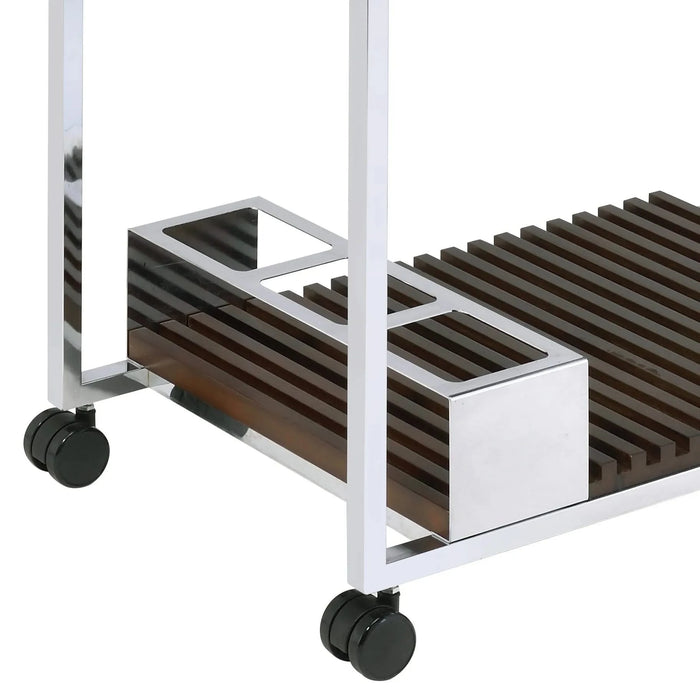 Lisses Chrome Finish Serving Cart Default -DTYStore