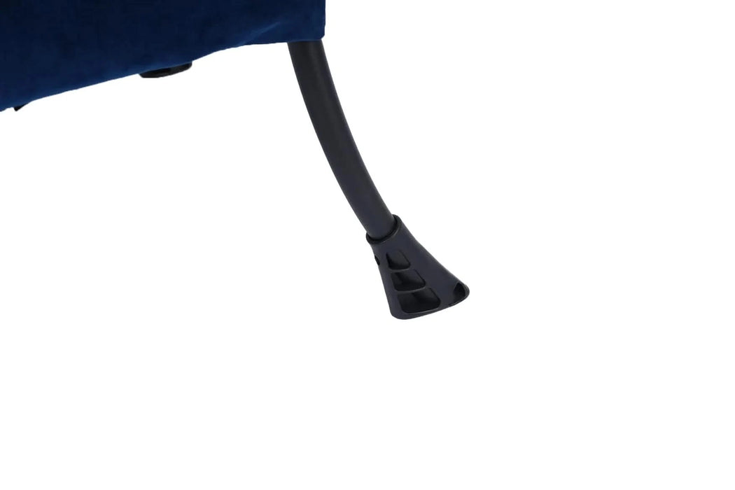 Living Room Chairs Modern Cotton Fabric Lazy Chair, Accent Contemporary Lounge Chair, Single Steel Frame Leisure Sofa Chair with Armrests and A Side Pocket (Blue) ,with ottoman ,with footrest Default -DTYStore