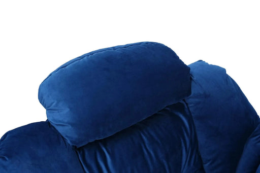 Living Room Chairs Modern Cotton Fabric Lazy Chair, Accent Contemporary Lounge Chair, Single Steel Frame Leisure Sofa Chair with Armrests and A Side Pocket (Blue) ,with ottoman ,with footrest Default -DTYStore