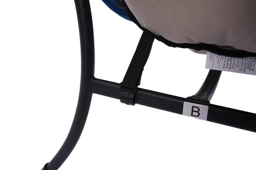 Living Room Chairs Modern Cotton Fabric Lazy Chair, Accent Contemporary Lounge Chair, Single Steel Frame Leisure Sofa Chair with Armrests and A Side Pocket (Blue) ,with ottoman ,with footrest Default -DTYStore