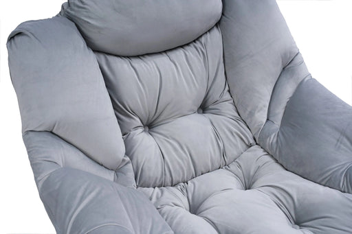 Living Room Chairs Modern Cotton Fabric Lazy Chair, Accent Contemporary Lounge Chair, Single Steel Frame Leisure Sofa Chair with Armrests and A Side Pocket (Light Gray02) Default -DTYStore