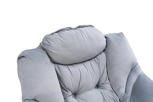 Living Room Chairs Modern Cotton Fabric Lazy Chair, Accent Contemporary Lounge Chair, Single Steel Frame Leisure Sofa Chair with Armrests and A Side Pocket (Light Gray02) Default -DTYStore