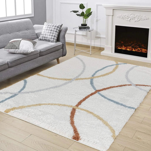 Loft Shag GC_CZY1001 Ivory 7 ft. 10 in. x 9 ft. 10 in. Shaggy Area Rug Default -DTYStore