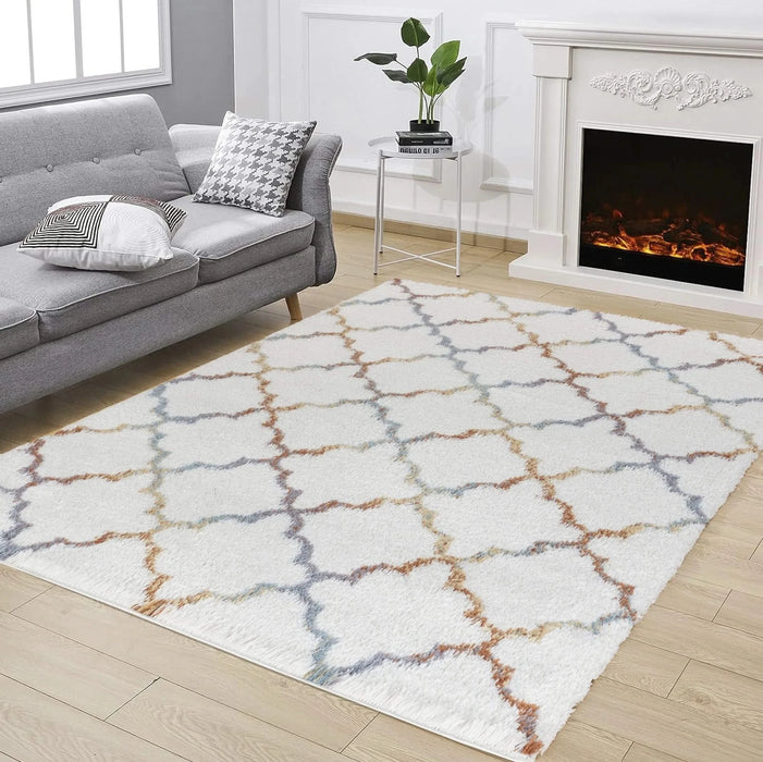 Loft Shag GC_CZY1003 Ivory 7 ft. 10 in. x 9 ft. 10 in. Shaggy Area Rug Default -DTYStore
