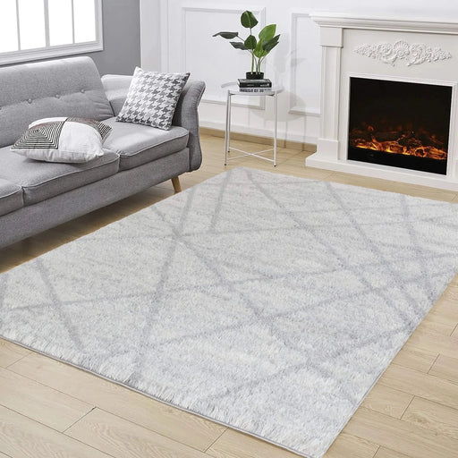 Loft Shag GC_CZY1004 Ivory 7 ft. 10 in. x 9 ft. 10 in. Shaggy Area Rug Default -DTYStore