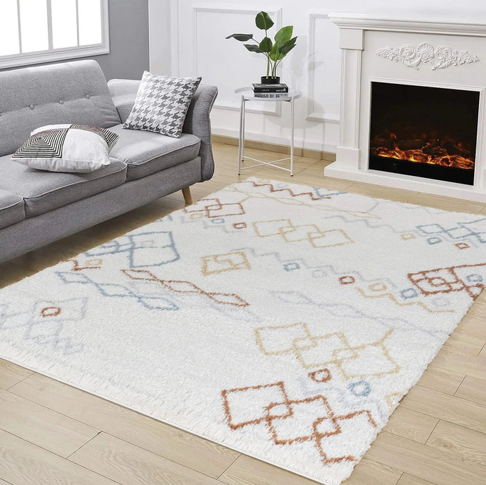 Loft Shag GC_CZY1005 Ivory 7 ft. 10 in. x 9 ft. 10 in. Shaggy Area Rug Default -DTYStore