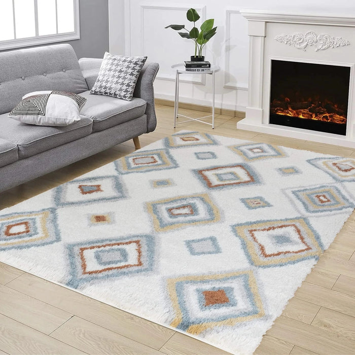 Loft Shag GC_CZY1006 Ivory 7 ft. 10 in. x 9 ft. 10 in. Shaggy Area Rug Default -DTYStore