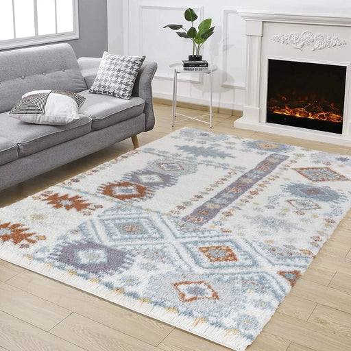 Loft Shag GC_CZY1007 Ivory 7 ft. 10 in. x 9 ft. 10 in. Shaggy Area Rug Default -DTYStore
