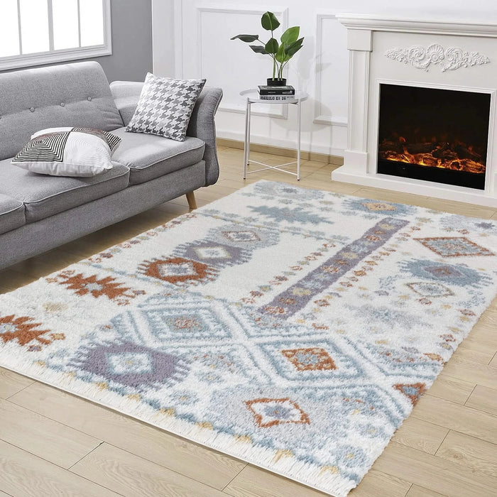 Loft Shag GC_CZY1007 Ivory 7 ft. 10 in. x 9 ft. 10 in. Shaggy Area Rug Default -DTYStore
