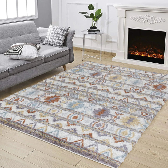 Loft Shag GC_CZY1008 Multi 7 ft. 10 in. x 9 ft. 10 in. Shaggy Area Rug Default -DTYStore