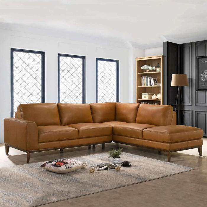 London Leather Sectional Sofa Right Facing Default -DTYStore