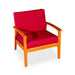 Longs Peak Eucalyptus Outdoor Deep Seat Chair with Cushions Natural Oil Burgundy -DTYStore