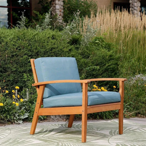 Longs Peak Eucalyptus Outdoor Deep Seat Chair with Cushions -DTYStore