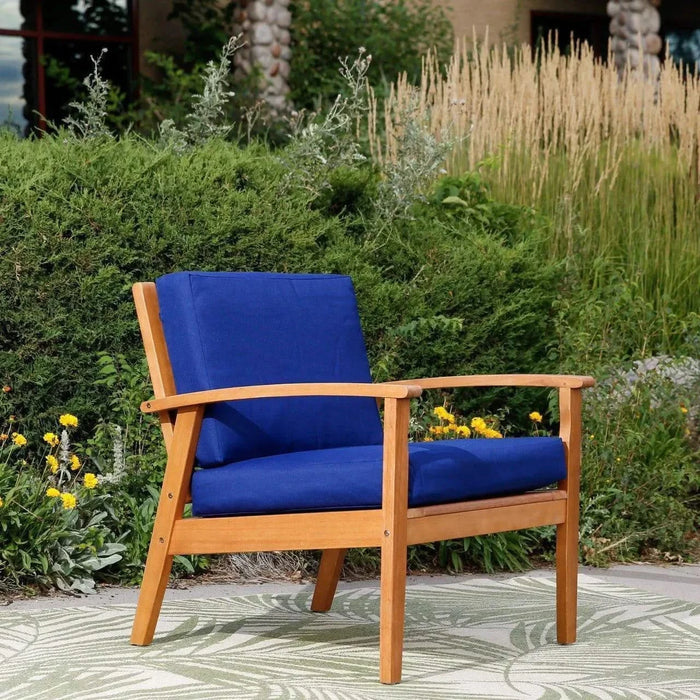 Longs Peak Eucalyptus Outdoor Deep Seat Chair with Cushions -DTYStore