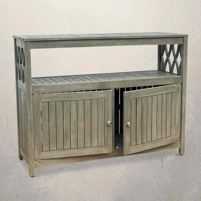 Longs Peak Eucalyptus Outdoor Sideboard Weathered Gray -DTYStore