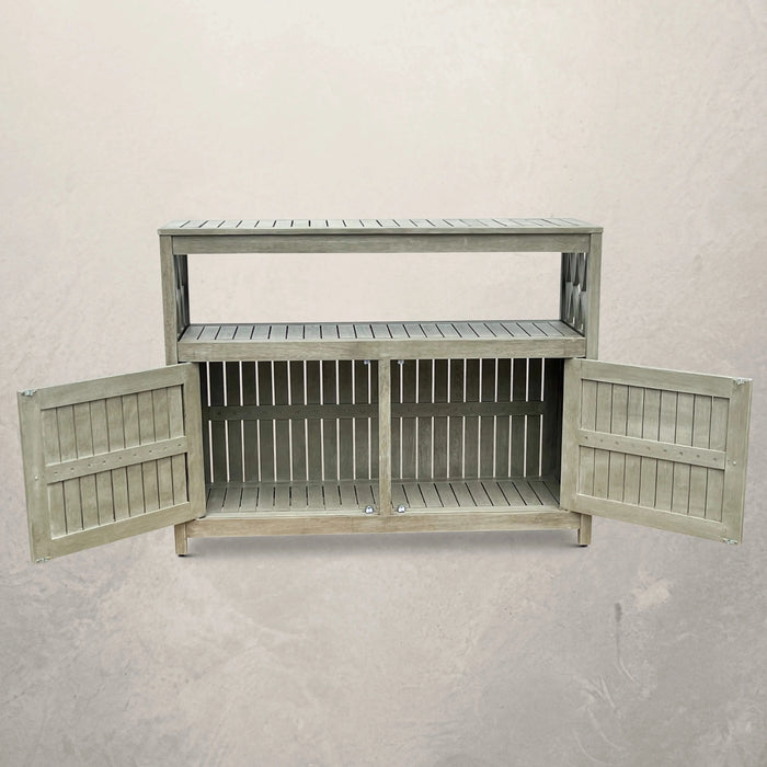 Longs Peak Eucalyptus Outdoor Sideboard Weathered Gray -DTYStore